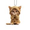 Cat Pendant Christmas Tree Ornament with Lanyard Easy To Hang Lightweight Car Acrylic Hanging KTY