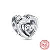 Оригинальный браслет-шарм Pantaro Authentic Fit DIY с цирконом из стерлинговой меди 925 пробы, ажурный, в форме сердца, «Бесконечная любовь», для мамы, с изысканными бусинами