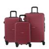 Set of 3 Rigid Suitcases (L-76cm) (M-66cm) (S-56cm) TRN DARK RED