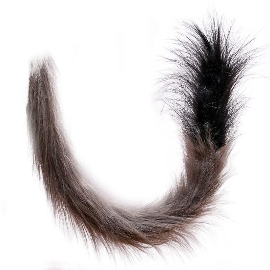 Cosplay Fake Cat Tail Soft Fuzzy Plush Contrast Color with Metal Pin Fixed Performance Club Dance Paty Costumes Prop Artificial Tail