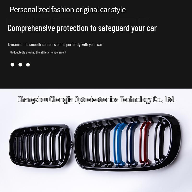 Glossy Black Grille for BMW X5/X6 F15/F16 Models (2014-2017) with Dual-Line Tri-Color Design