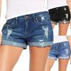 Women's Ripped Short Jeans Hem High Waisted Distressed Denim Shorts