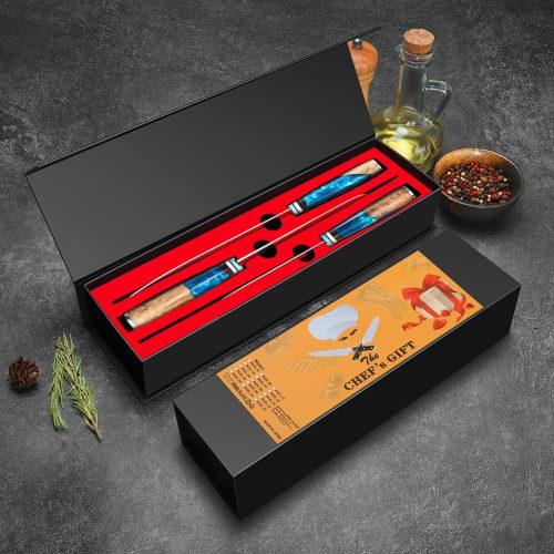 Набор дамасских ножей KyushuBlade из 3 предметов (Нож Сантоку, Нож Гюто и Нож Петти) Профессиональный набор дамасских ножей. Этот универсальный набор кухонных ножей