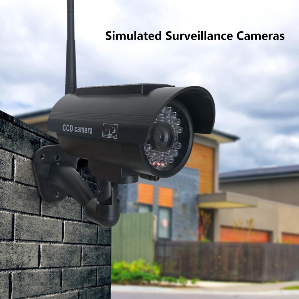 Black Friday Deals: Dummy Fake Camera Security Outdoor, Compatible with Home/Businesses, Simulated Surveillance with Flashing LED