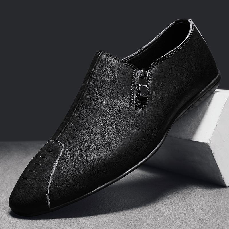 Повседневная обувь из натуральной кожи для мужчин. Роскошные брендовые мужские мокасины. Дышащие туфли для вождения без застежек. Удобная итальянская обувь.
