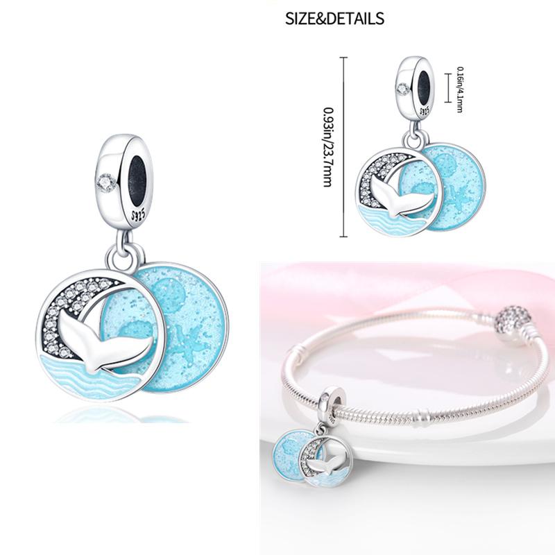 Charms Fit Diy Original Bracelet Real S925 Sterling Silver Beads Luminou Pendants Firefly Ocean Series Dangle Fine Jewelry