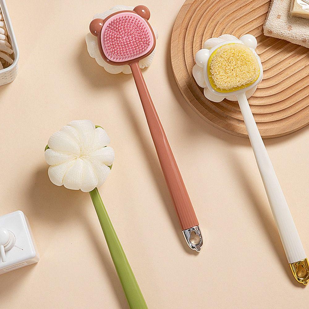 2 In 1 Shower Brush Long Handle Body Exfoliating Brush Creative Rubbing Back Artifact