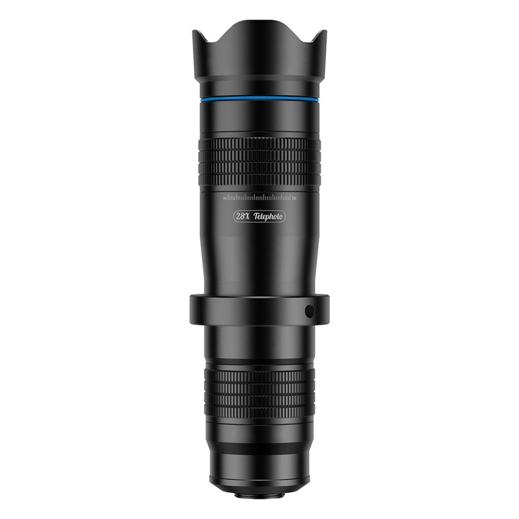 HD 28X Metal Single Tube Telescope Phone Telephoto Lens with Manual Focus for Traveling Sport Events Concert Bird