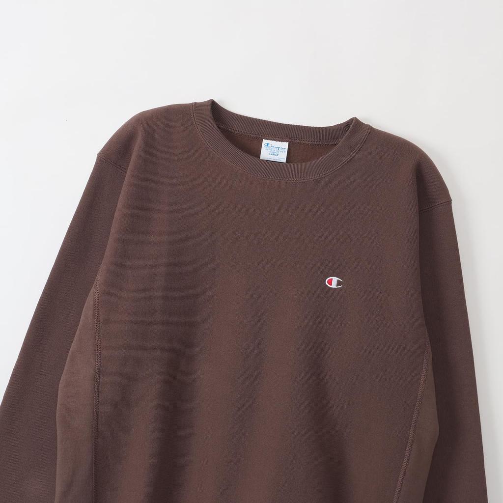 Толстовка с длинным рукавом, начесаная подкладка, круглый вырез, хлопок, США, логотип One Point, средне-коричневый, размер XL [Champion], 11,5 унций, REVERSWEAVE(р) ОБРАТНОЕ ПЛЕТЕНИЕ(р) С3-Y033