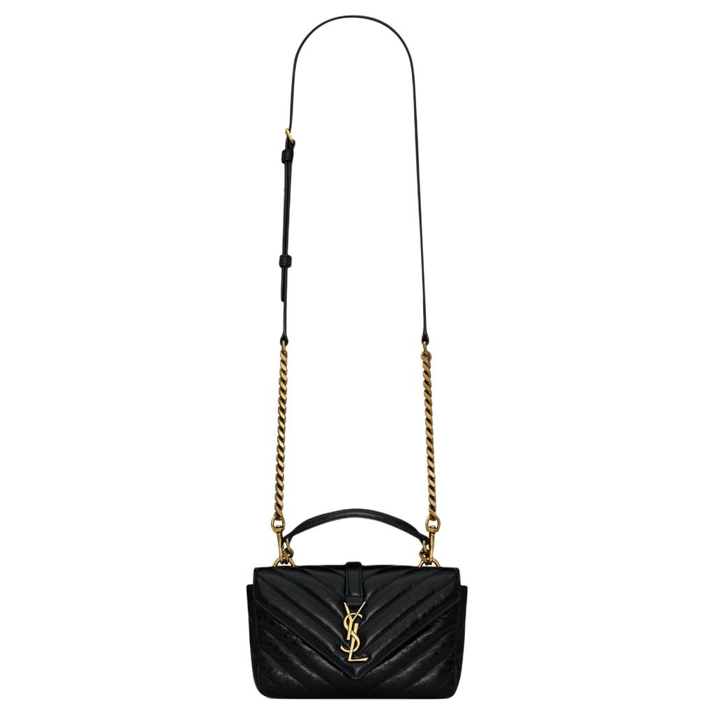 Saint Laurent Мини Сумка на Цепочке Колледж Noir Женские Сумки Черный 779430-DZH07-1000