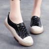 Women Flat Shoes Summer Breathable Cutout Casual Shoes Ladies Soft Bottom Genuine Leather Flats White Shoes Woman