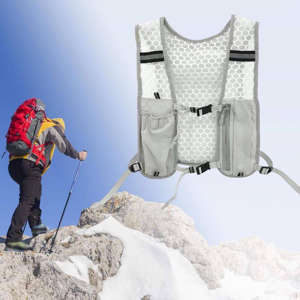Hydration Backpack Running Vest Water Bladder Bag Daypack Breathable with Reflective Strip for Trail