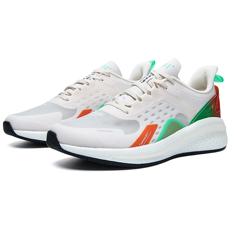 361 Radiant Fly Breathable Abrasion Resistant Breathable And Wear resistant Low top Running Shoes Men's White Orange 672122205-1