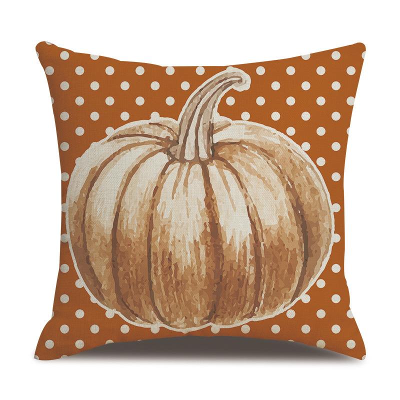 Подушка из льна на День благодарения, осенняя наволочка с принтом тыквы