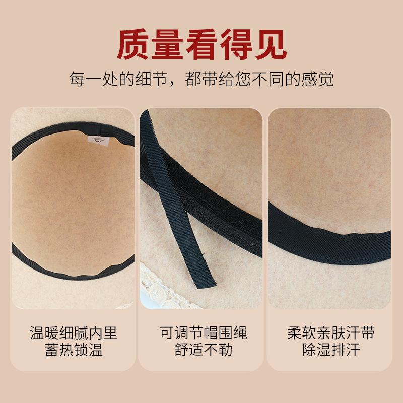 Женская шляпа-ведро из 100% чистой шерсти, осенне-зимняя, элегантная, с теплым верхом, шляпа для мамы