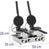 Double bubble waffle maker for bubble waffles TEFLON 2 x 1400 W