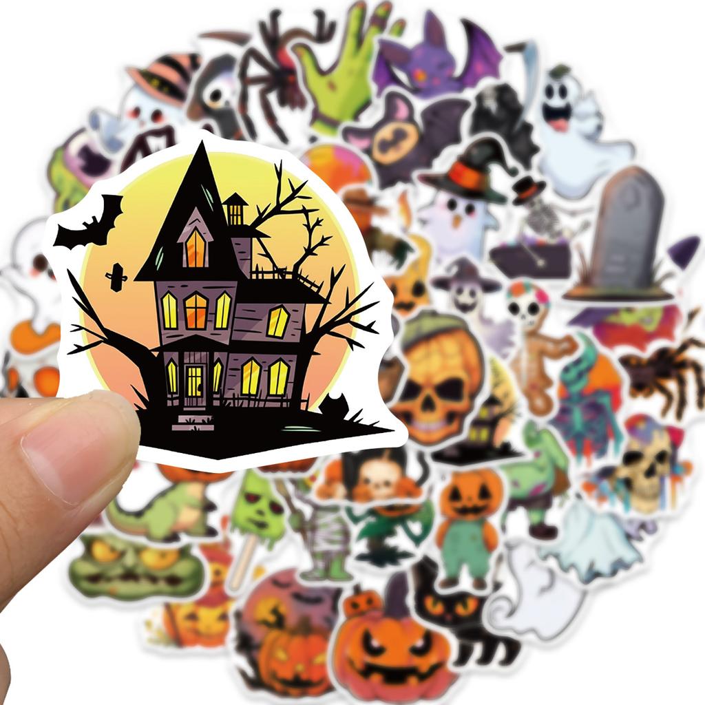 50 New Cartoon Halloween Graffiti Stickers Personalized Decorative Guitar Notebook Suitcase DIY Waterproof
