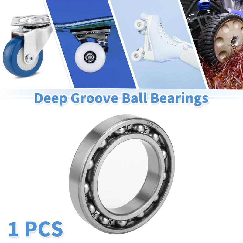 Motoforti 6016 & Deep Groove Ball Bearings P5 80x125x22mm Lubricated Bearings Open Type Silver Tone Scooter Skateboard Wheel