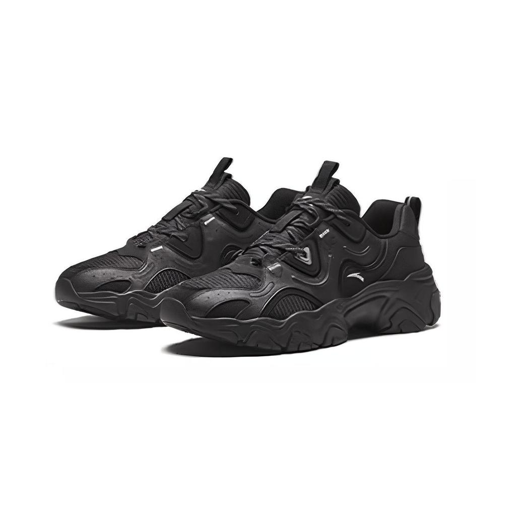 Anta Meteorite Cushioning Slip Resistant Abrasion Resistant Low top Chunky Sneakers Men's Black 112348852-2