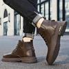 Fashion Mens Boots Fashion Leather Men's Ankle Boots Autumn Outdoor Platform Hiking Designer Luxury Casual High Top Boot Botas Masculino