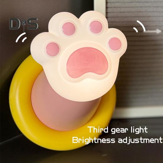 Ночной светильник «кошачья лапка» с таймером автоматического выключения, мягкий свет, без мерцания, с регулировкой яркости, милый дизайн, детский ночник «кошачья лапка», украшение для рабочего стола