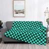 Black And White Checkerboard Pattern Blanket Comfortable Soft Flannel Autumn Geometric Tartan Throw Blanket for Sofa Car Bedroom