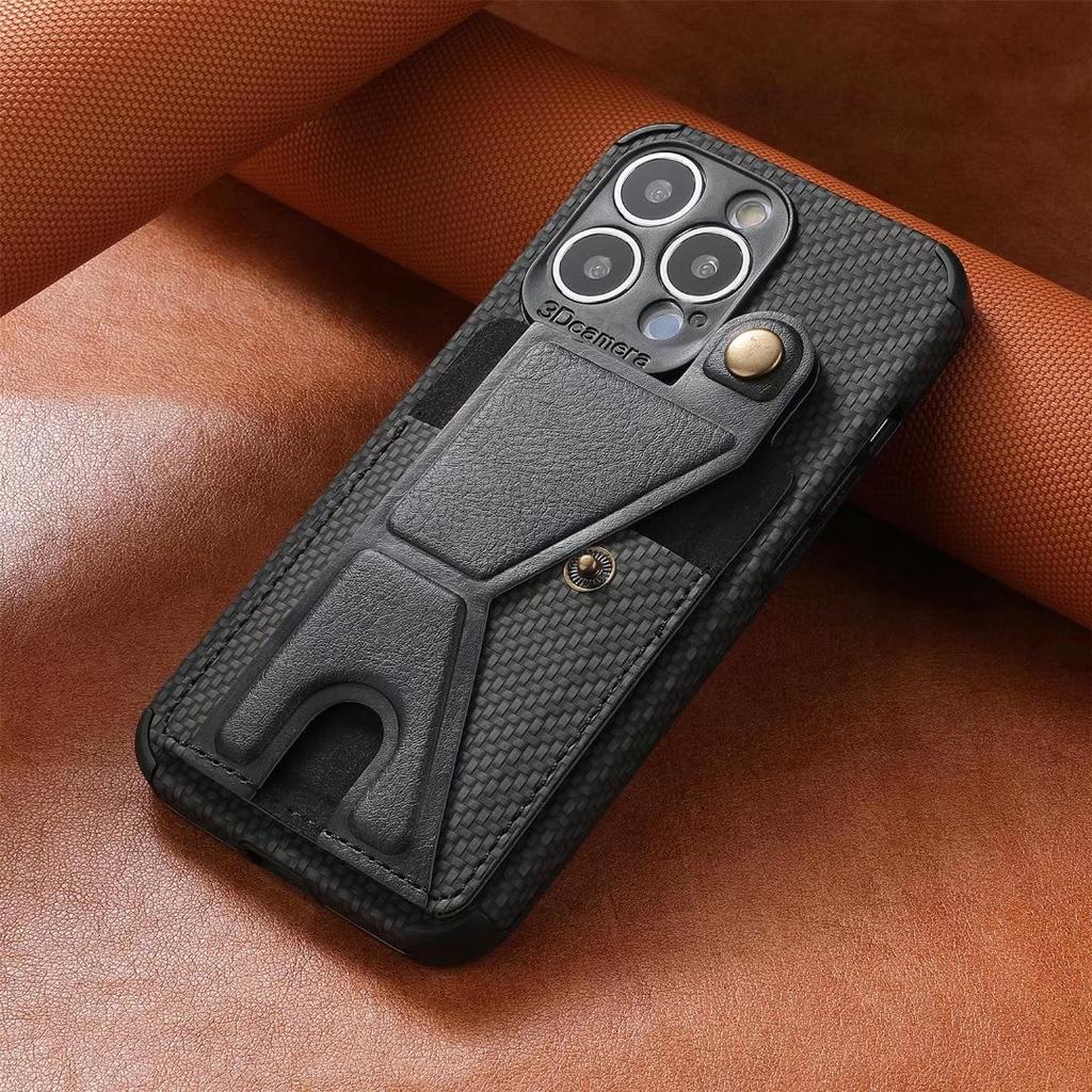 Foldable Card Slots Wallet Case for iPhone Samsung Xiaomi Huawei OPPO Google MOTOROLA VIVO Cloth Fiber Half-wrapped Kickstand Flip Cover