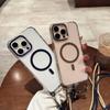 Кристальный магнитный чехол для телефона Apple 17 Pro Max - Модный дизайн с металлическим ободком для камеры и акриловой отделкой