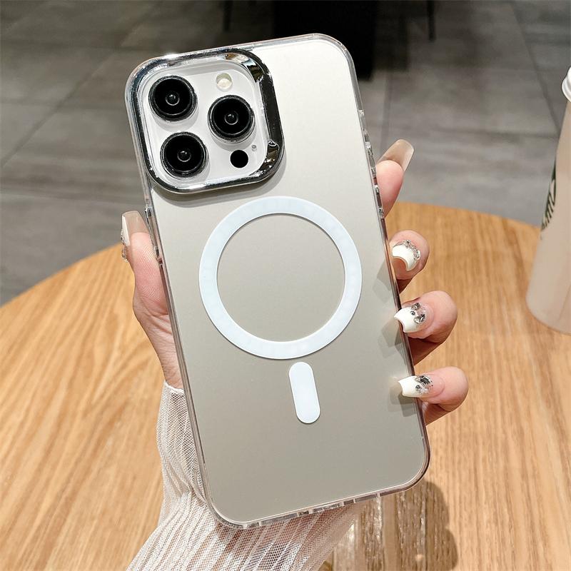 Роскошный матовый лазерный IMD цветной чехол для беспроводной зарядки Magsafe для iPhone 15 14Plus 13 12 11 Pro Max противоударный чехол
