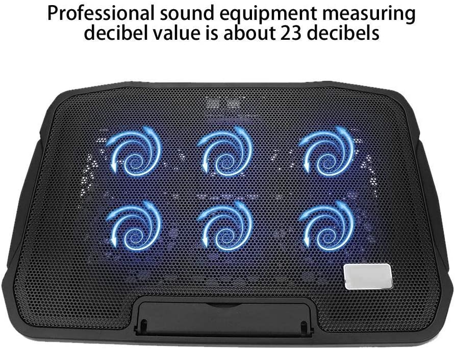 NUOXI H9 6-Fan Laptop Cooling Pad with 2 USB Ports & Speed Controller for 12-16 Inch Laptops