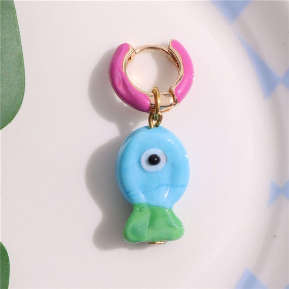 Jewelry Accessories Charms Ear Buckle Starfish Hoop Earrings Retro Enamel Fish Earrings  Girls