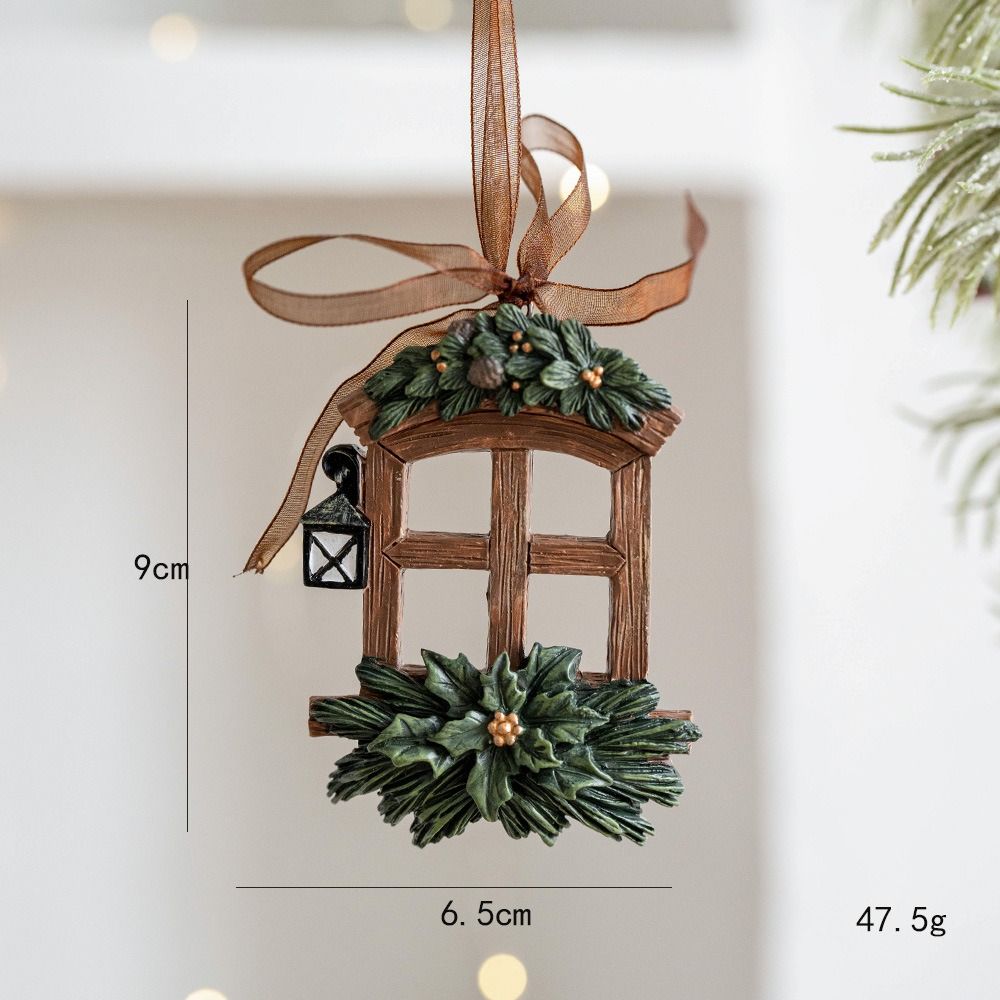 Resin Christmas Tree Decoration DIY Decor Painted Ornaments Christmas Resin Pendant New Year Party