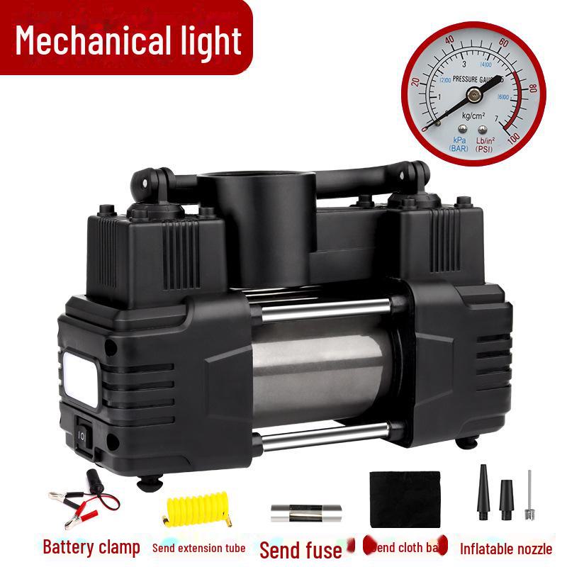 Двухцилиндровый мини портативный 12 В высоковольтный металлический автомобильный воздушный насос