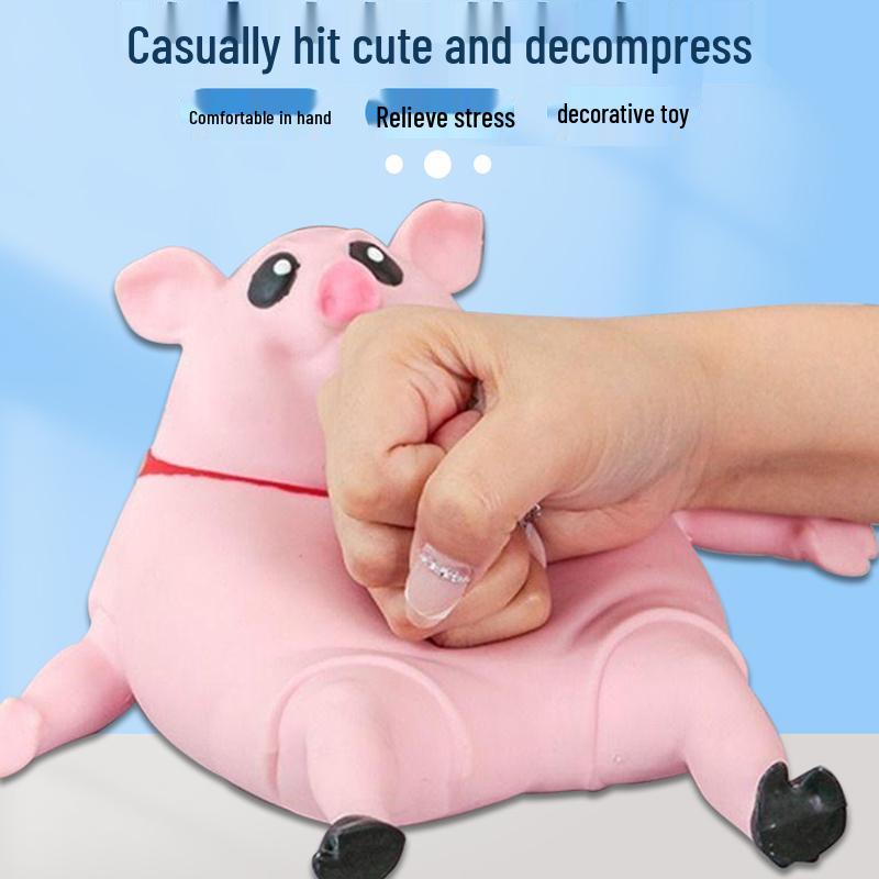 Pink Pig King Stress Relief Toy - Cute Squeeze Gorilla for Fun & Relaxation