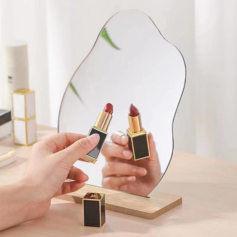 Simple Irregular Mirror Home Desktop Makeup Mirror Acrylic Decoration Standing Mirror