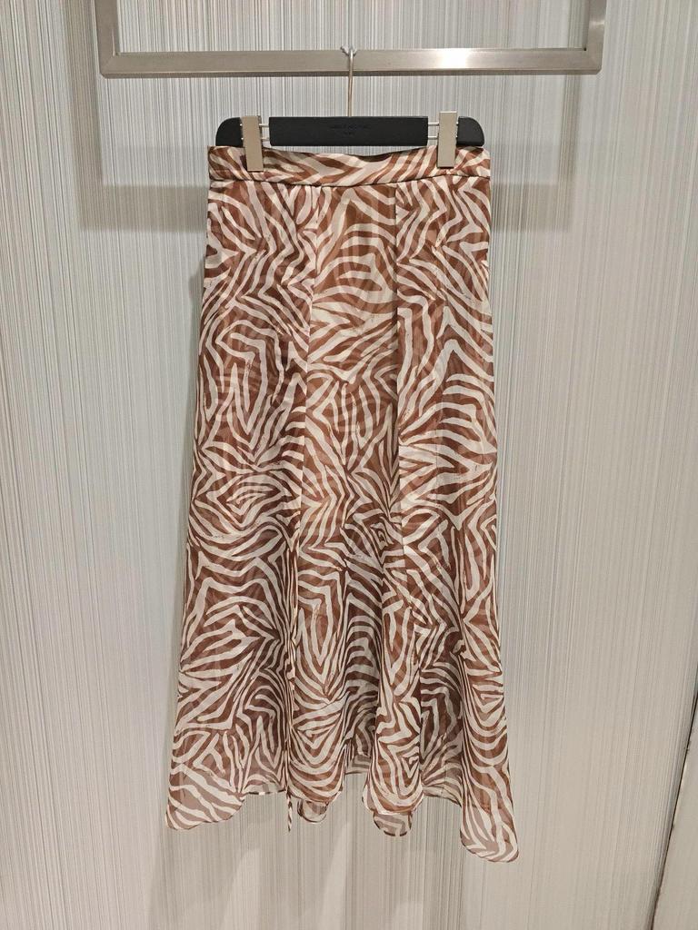 Шелковая юбка BC Retro с принтом зебры, с высокой талией