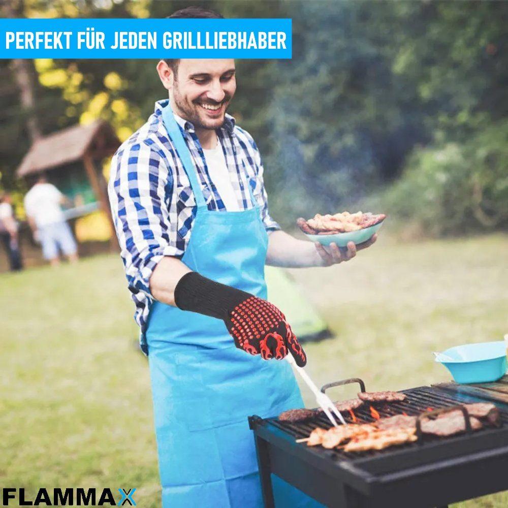 FLAMMAX Grill Gloves, Oven Gloves, BBQ Heat-resistant, 1 Pair