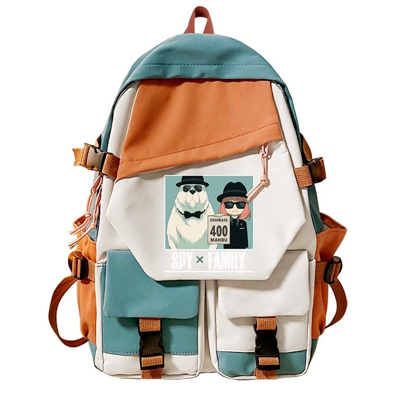 Animation Two-Dimensional Backpack Decompression Ridge Protection For Primary And Secondary School Students Campus Trend School Bag College Style
