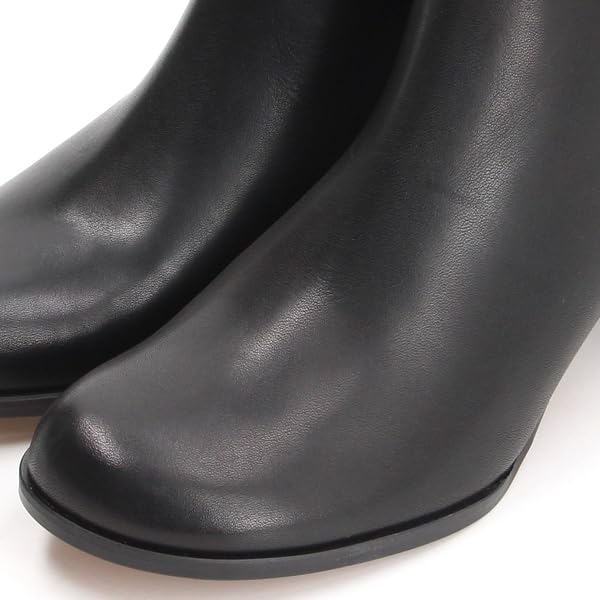 Ru Модные ботинки Косой носок Простые короткие сапоги 2836 Черный [Lanvin Bleu]