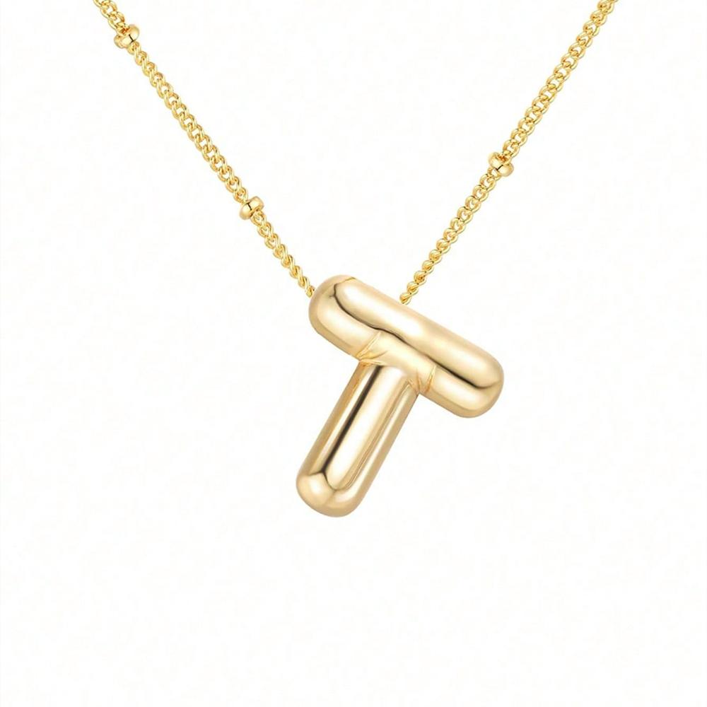 Винтажное ожерелье с подвеской в ​​виде воздушного шара и массивных букв для женщин, золотого цвета, 26 английских букв, инициалов, ожерелья, ювелирное изделие, подарок