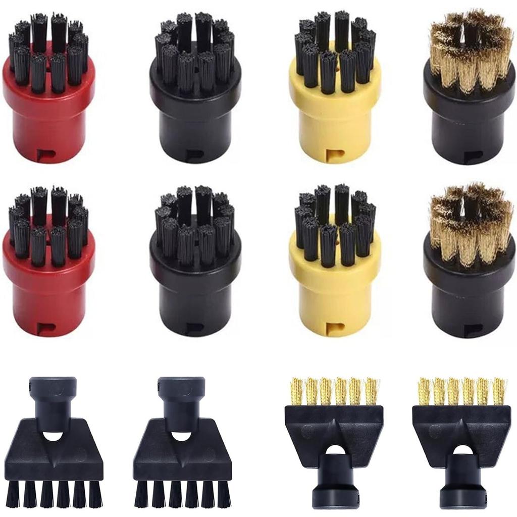 Set of 12 Round Brush Set, Round Brush, Replacement Parts, Steam Cleaner Accessories for Kärcher, Compatible with Kärcher SC1 SC2 CTK10 SC3 SC4 SC5
