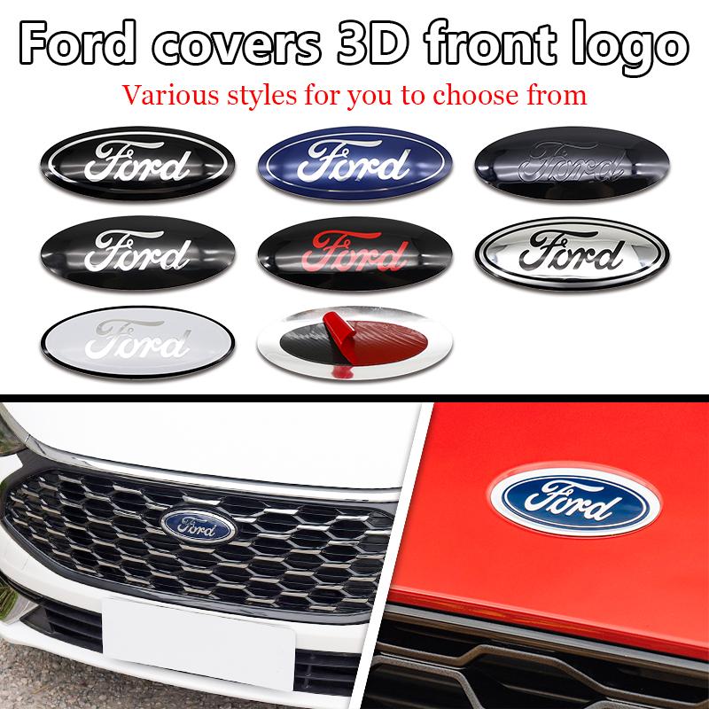 3D Aluminum Car Front Rear Badge Emblem Overlay 12.5cm For Ford Ranger Explorer Focus Fiesta Kuga Auto Tuning Styling Accessory