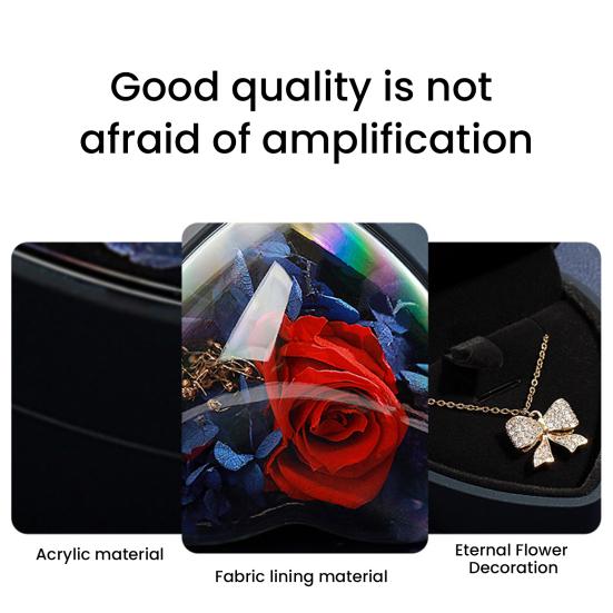 Шкатулка для украшений из стабилизированных цветов в форме сердца, подарочная коробка для ожерелья, романтическая коробка для кольца с розой, подарочная упаковочная коробка для украшений на День святого Валентина, годовщину