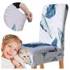 Chair Cover With A Light Blue Leaf Pattern