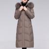Real Fur Collar Winter Long Down Coats for Women Vintage Plus Size Parkas Hooded Elegant Thick Warm White Duck Down Jacket Woman Outerwears