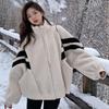 Женское плюшевое пальто из овчины, осень-зима, универсальное, толстое, теплое, дизайнерское, нишевое, в корейском стиле, универсальная хлопковая одежда