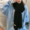 Winter Scarf Knitted Thickened Solid Color Elastic Windproof Stay Warm Anti-shrink Lady School Outdoor Scarf Clothes Accessories