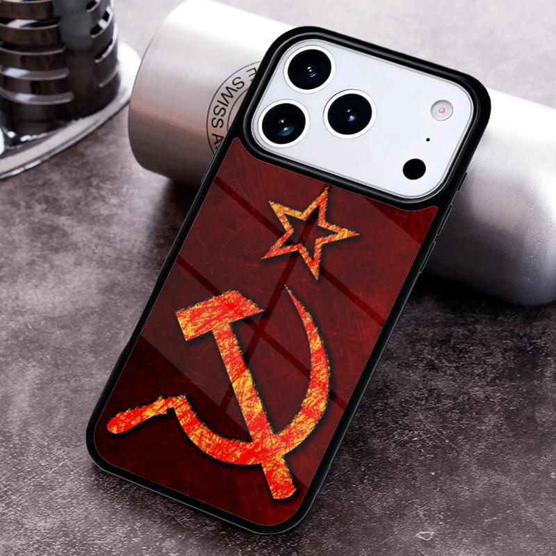 Ленин флаг Советского Союза Блестящий Милый Чехол для Телефона для iPhone 17 16 15 Pro Max Air 14 13 12 11 Plus Ударопрочный Capa Чехол