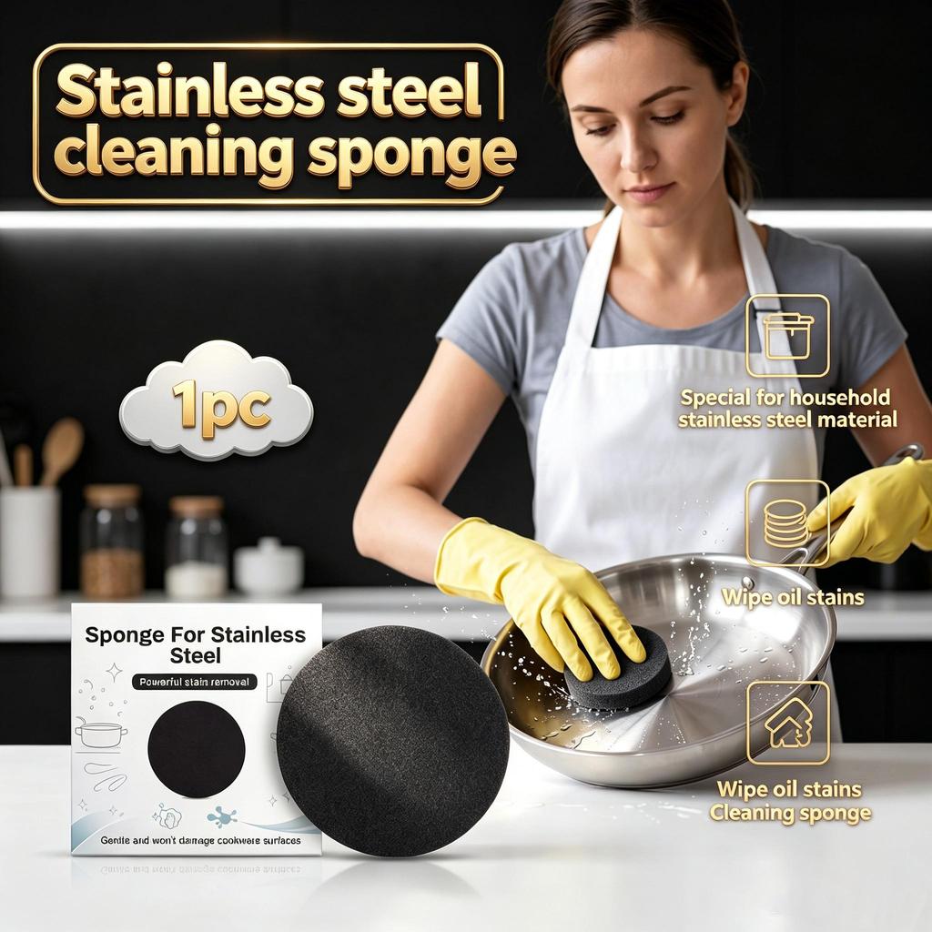 Multifunctional stainless steel cleaning sponge kitchen cleaning supplies suitable for all kinds of pots and pans to gently wipe surface stains 1pc