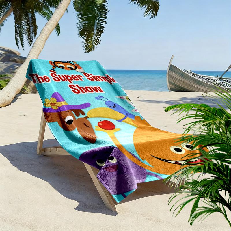 The Super Simple Show 2D Flat Print Beach Towel, Large Soft Quick Dry Towel for Beach Camping SwimmingSSTJ0917176